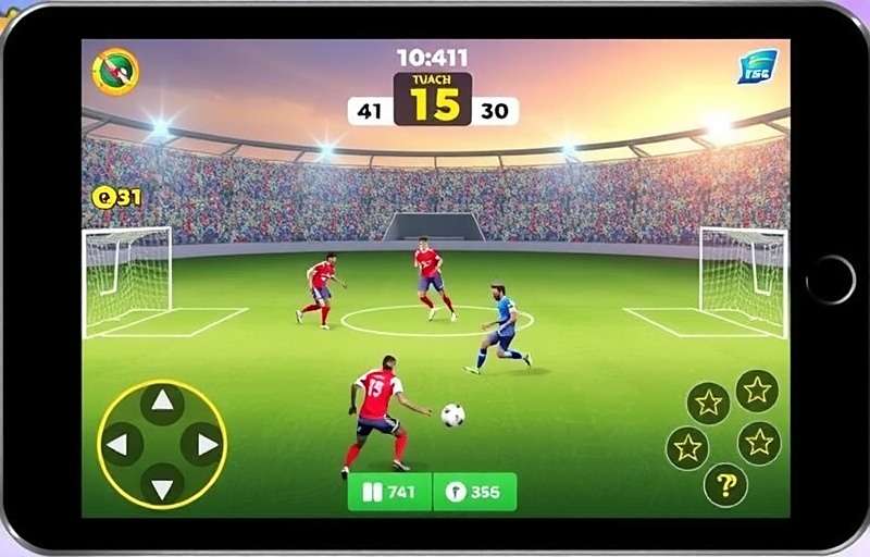 Punjabi Football Clash Gameplay Mechanics Punjabi Football Clash Gameplay showing touch controls and player movements during a match