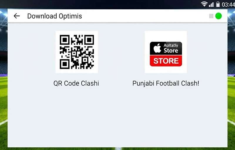 Punjabi Football Clash Download Options Punjabi Football Clash download options showing QR code and app store badges
